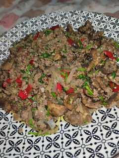 صورة لوصفة فطر ولحمة على طريقتي