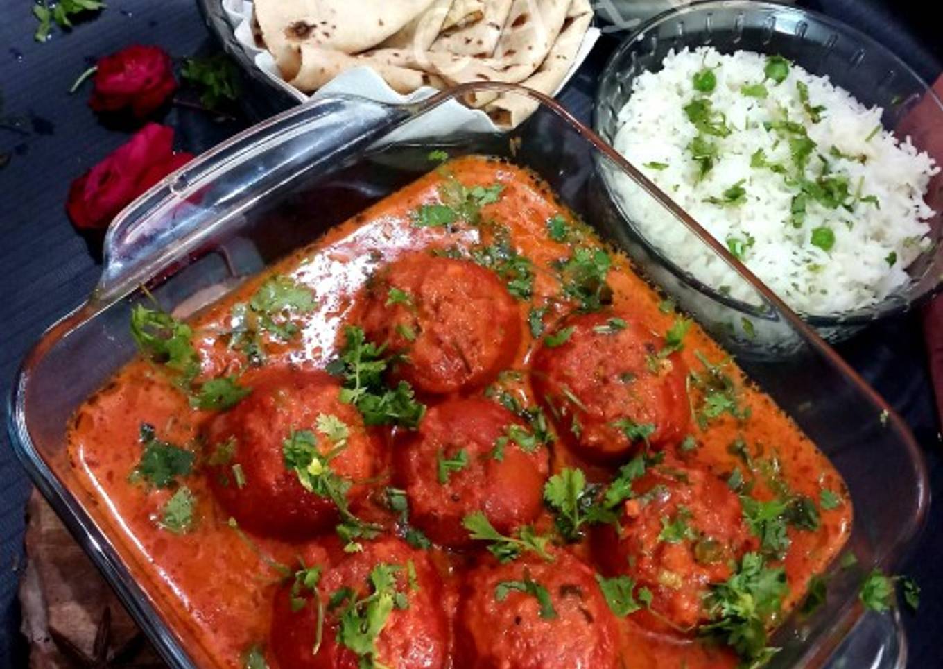 Dryfruit Stuffed Tomatoes In Rich Gravy