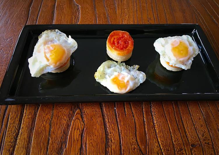 Mini volovanes de crema de queso manchego y sobrasada
