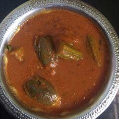 Brinjal and drumstick curry A picture of Brinjal and drumstick curry.