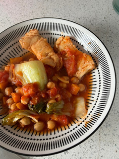 Una foto de Bacalao con garbanzos