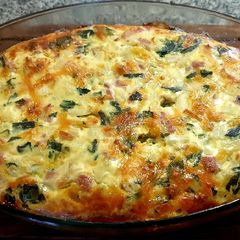 A picture of Cheap Bacon and Spanish Quiche, Crustless.