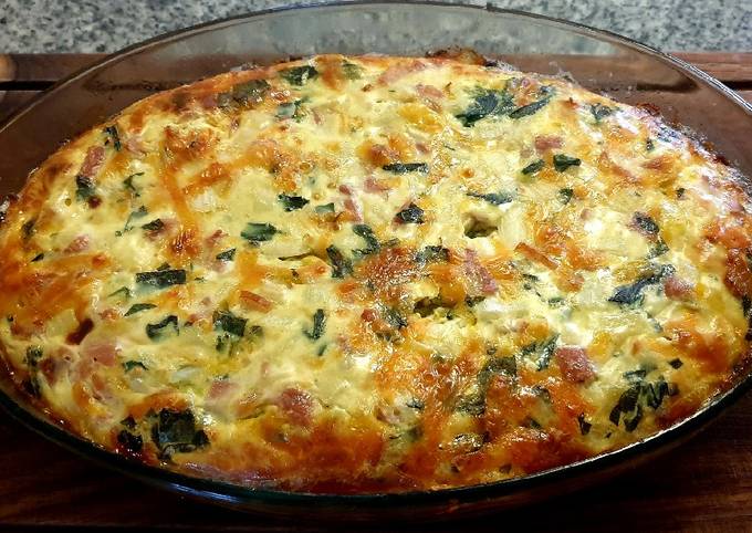 Steps to Prepare Homemade Cheap Bacon and Spanish Quiche, Crustless - Quick and Easy Meals