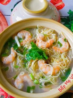 Hình của món Canh chua tôm bắp chuối nấu mẻ.