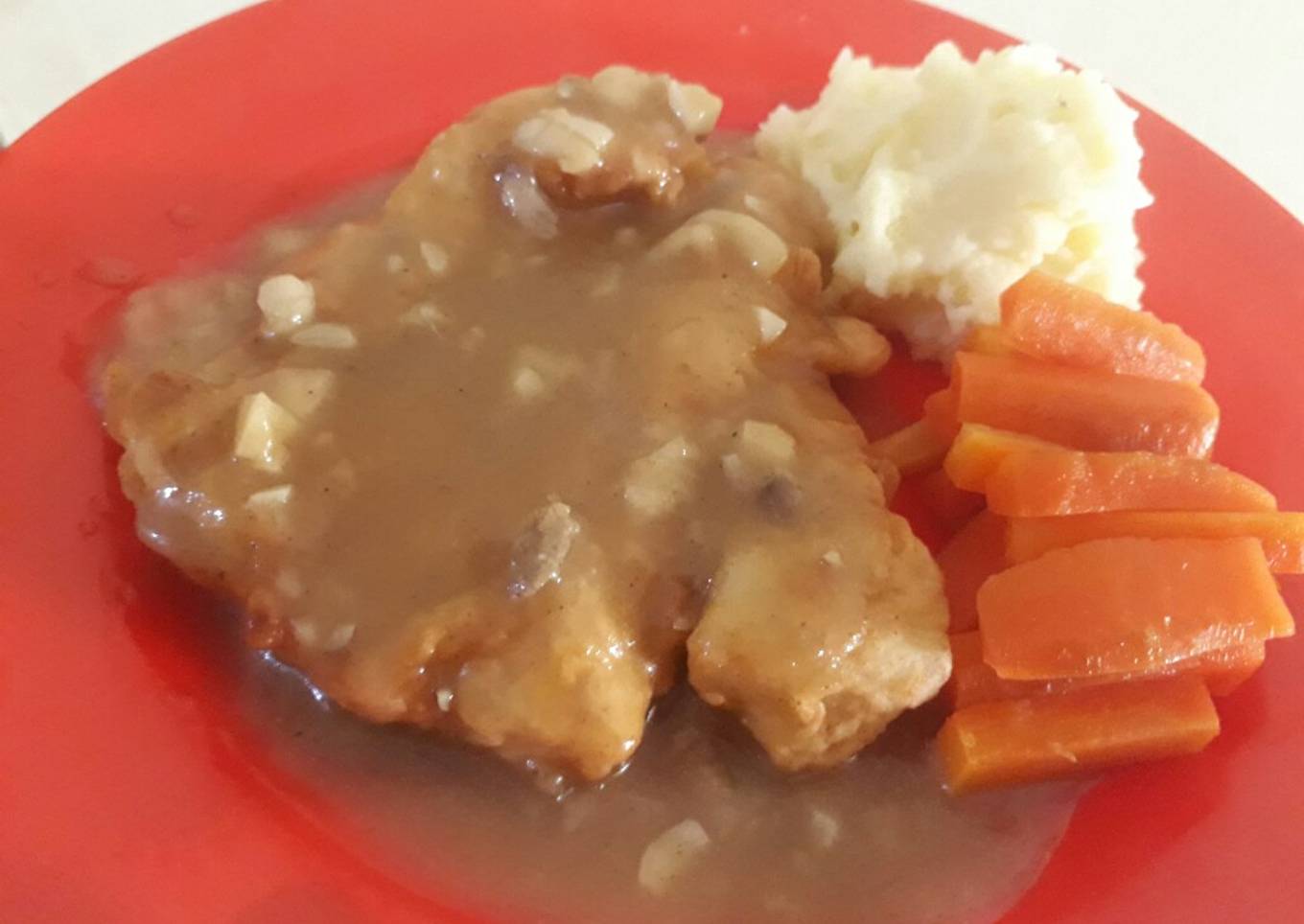 Chicken Steak With Brown Sauce n Mash Potato