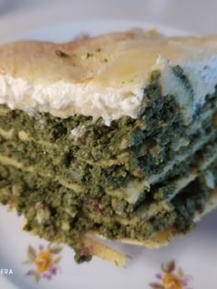 Füstös spenótos és húsos gombás lasagne recept fotója