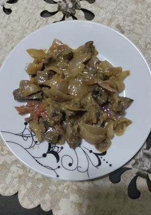 صورة لوصفة كبدة وكلاوي بالبصل