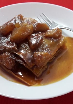 O poză a rețetei Lasagne cu mere.