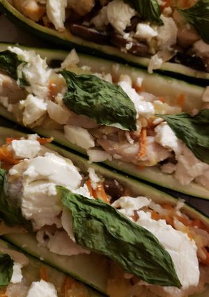 A picture of Tricia's Chicken Zucchini Boats.