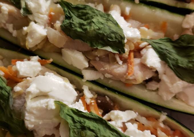 Recipe of Homemade Tricia&#39;s Chicken Zucchini Boats