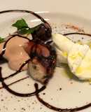 Polpo (cotto sottovuoto a bassa temperatura) grigliato con mozzarella di bufala