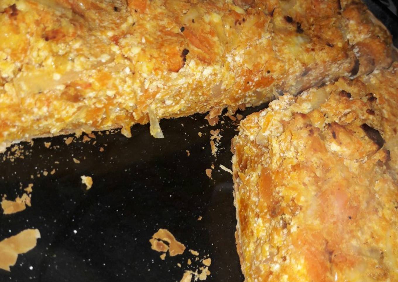 Tarta de calabaza con ricota y cebolla