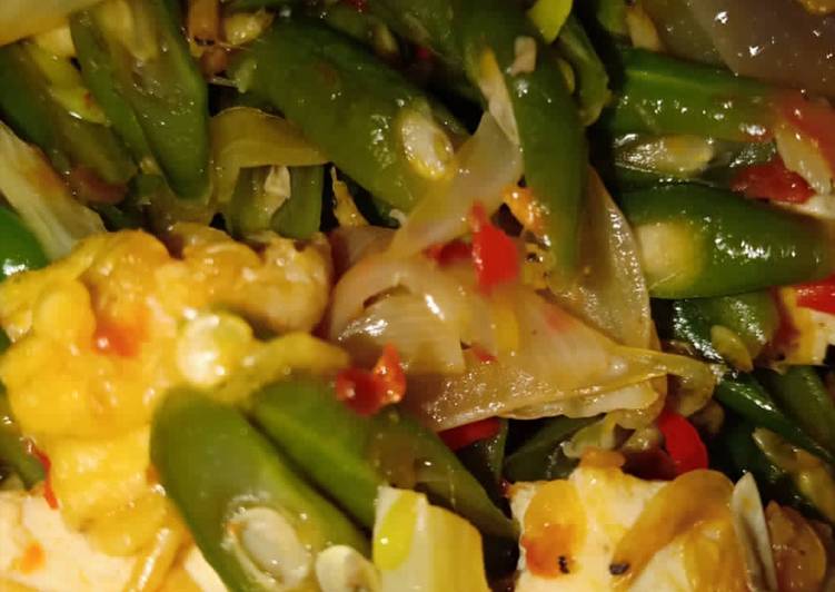 Oseng buncis tahu rebon