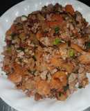 SP.0251 - Tôm Khô, Thịt Bằm Xào Xá Bấu