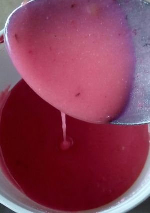 A picture of Coloured chocolate ganache.