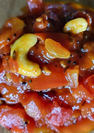 A picture of Sweet and nuts tomato chutney.