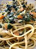 Linguine aux épinards, etc