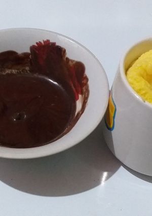Foto resep Easy Cheese Microwave Cake with Chocolate Sauce Keto