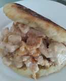 Sándwich🥙🌯🍗 de pollo cremoso🫓🍗🧅