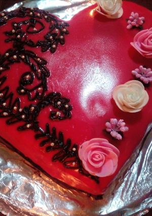 صورة لوصفة طورطة عيد الحب