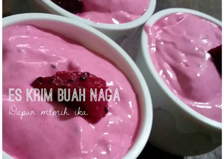 Es krim buah naga lembut bingiiit dan simple