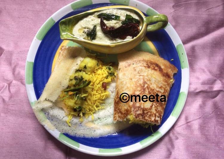 Andhra style MasalaDosa with Lemon rice