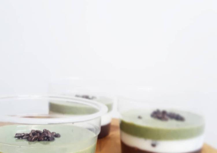 Triple puding(choco, vanila, greentea)