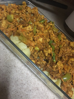 صورة لوصفة صينية البطاطس بخلطة الدجاج على طريقتي😊😋🥘