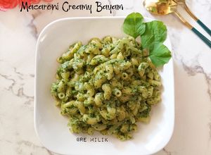 Foto resep 353. Macaroni Creamy Bayam