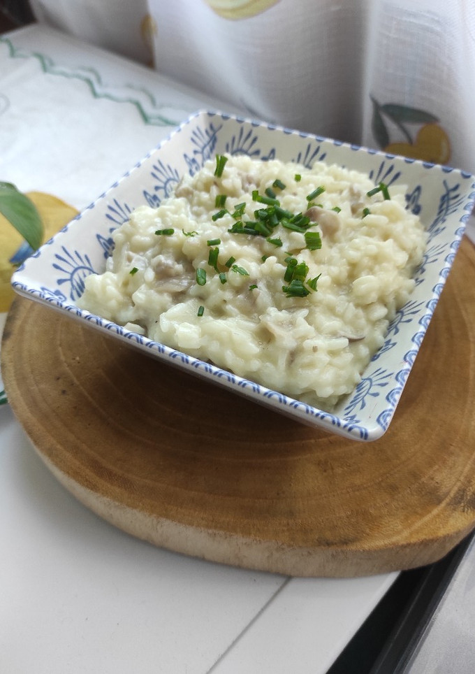 Una foto de Risotto de setas y queso azul
