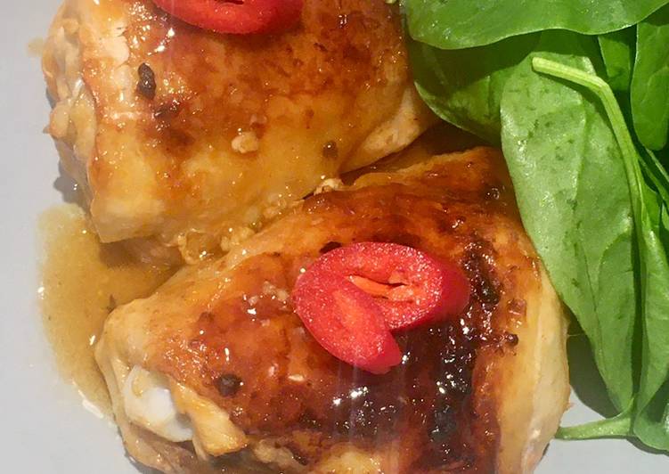 Recipe of Ultimate Midweek Dinner Asian Style Glazed Chicken Thighs