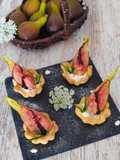 Minis tartelettes aux figues /cottage cheese /crème balsamique