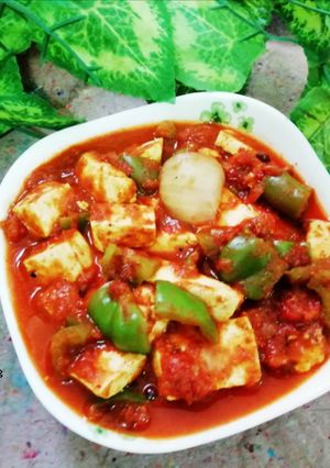 ऑयल फ्री कढ़ाई पनीर(oil free kadhai paneer recipe in hindi) रेसिपी मुख्य फोटो