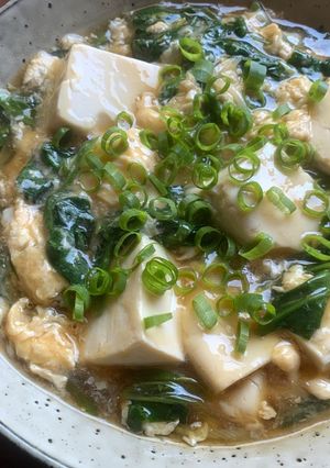 A picture of Silken Tofu, Egg & Spinach.