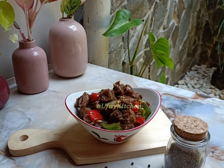 Cara Gampang Membuat Resep 014. Sapi Lada Hitam yang Bisa Manjain Lidah