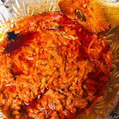 A picture of Garlicky Raw Mango thokku /pickle.