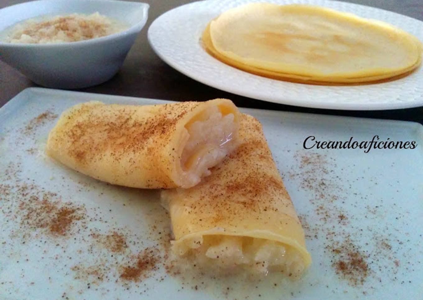 Frixuelos con arroz con leche