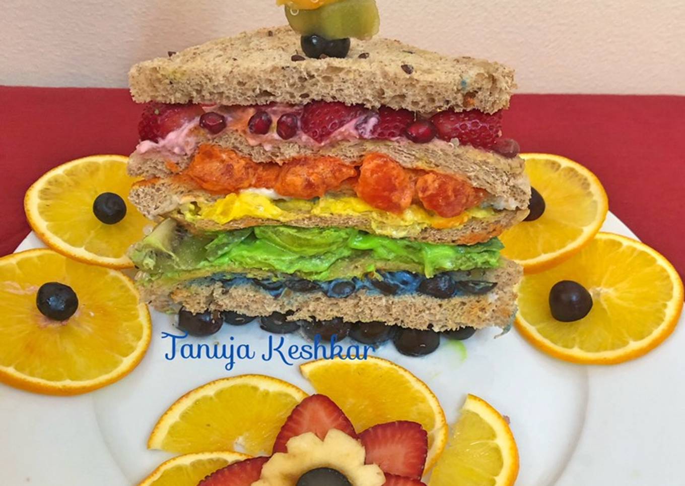 Grand Rainbow fruits sandwich