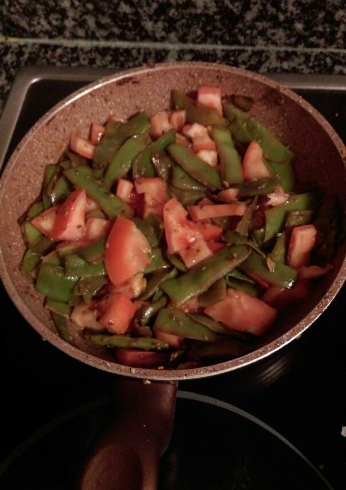 Una foto de Salteado de judías verdes con salsa de soja y sésamo