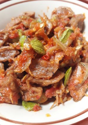 Foto resep Sambel goreng teri bakso pete