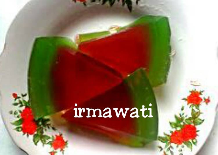 Puding Bentuk Semangka Tanpa Biji