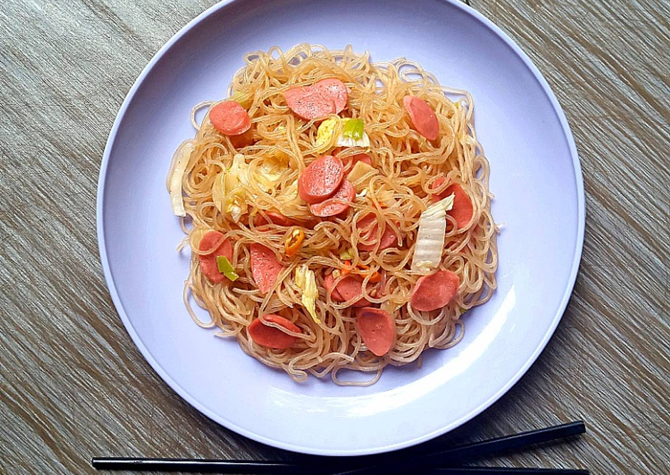 Bihun Goreng Sosis Saus Teriyaki