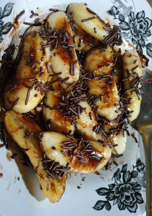 Foto resep Pisang panggang coklat susu