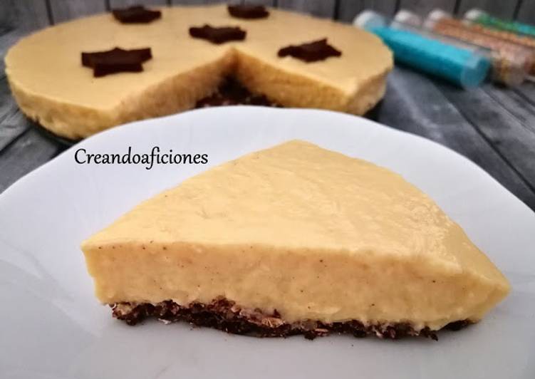 Cheesecake fría de mango y coco saludable