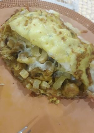 عکسی از دستور کرپ مرغ و قارچ