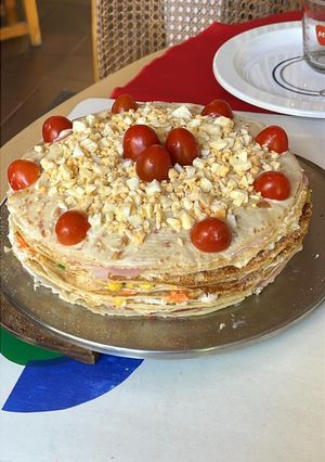 Una foto de Torta/Torre de panqueques/creps