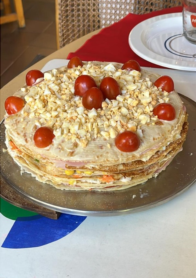 Una foto de Torta/Torre de panqueques/creps