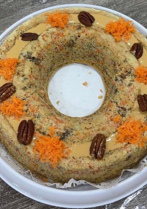 صورة لوصفة كيكة الجزر والجوز