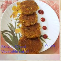 A picture of Broken wheat vegetable cutlet.
