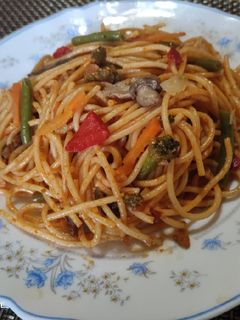 Una foto de Espaguetis con verduras en 18 minutos
